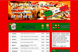 Web informativa de la Pizzeria Napoli di notte